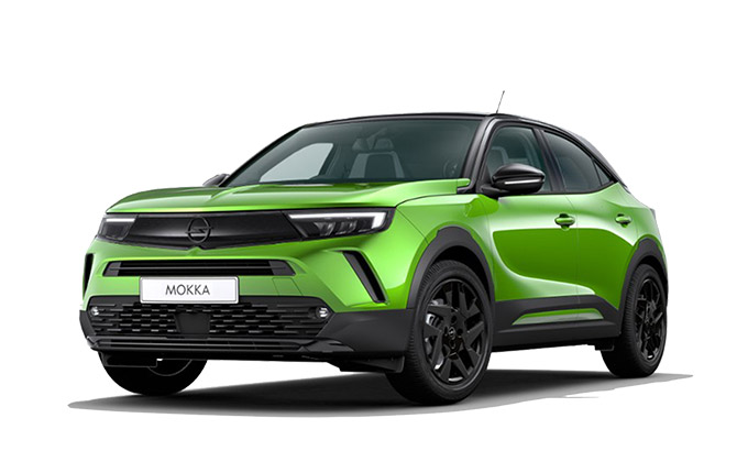 Opel Mokka-e, napęd elektryczny, kolor zielony.